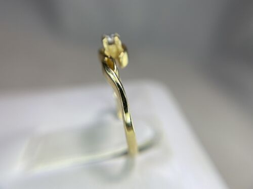 10k Yellow Gold Round Brilliant Natural Diamond Small By-Pass Engagement Ring