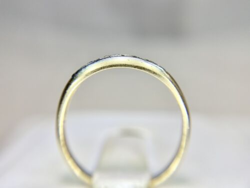 Vintage Art Deco 14k Yellow Gold Round Single Cut Diamond Wedding Band Ring