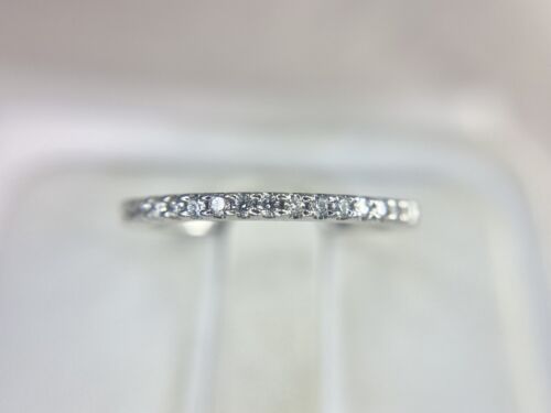 10k White Gold Natural Round Brilliant Diamond Classic Wedding Band Ring 1/5 TCW