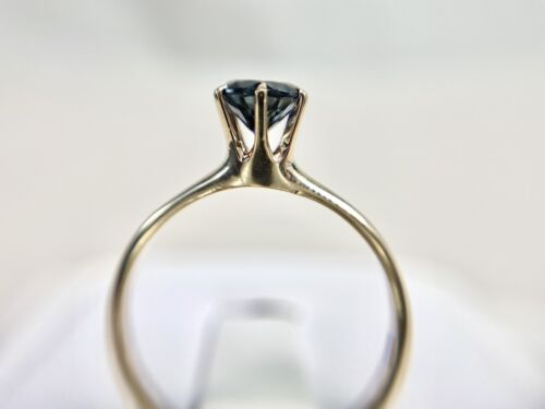 Vintage Victorian 10k Rose Gold Natural Blue Sapphire Buttercup Solitaire Ring