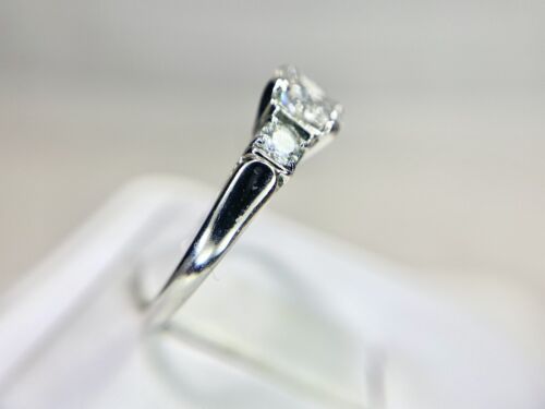 Art Deco Platinum Round Old European Natural Diamond Engagement Ring 