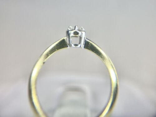 Vintage 10k Yellow Gold Round Brilliant Natural Diamond Small Solitaire Ring