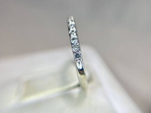 14k White Gold Natural Round Brilliant Diamond Wedding Band Ring 1/4 ct