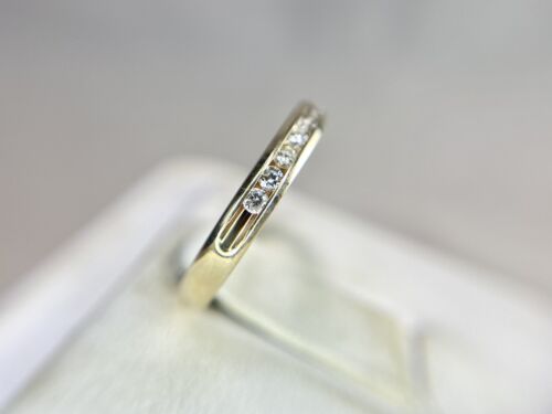 10k Yellow Gold Natural Round Brilliant Diamond Channel Set Wedding Band Ring 