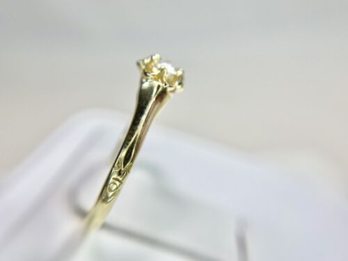 Art Deco 14k Yellow Gold Natural Old Miner Diamond Solitaire Engagement Ring