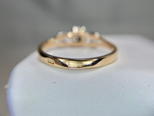 Vintage Soviet Russian 14k Rose Gold Old European Round Diamond Engagement Ring