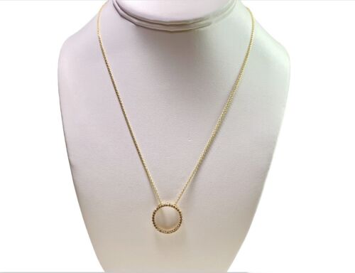 14k Yellow Gold Designer Natural Round Diamond Circle of Life Pendant