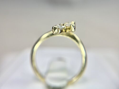 Vintage 14k Yellow Gold Natural Marquise Shape Four Stone Diamond Ring