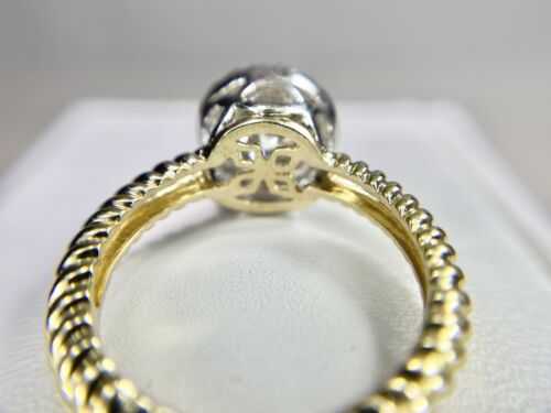 Vintage 14k Yellow Gold Natural Round Brilliant Diamond Halo Engagement Ring