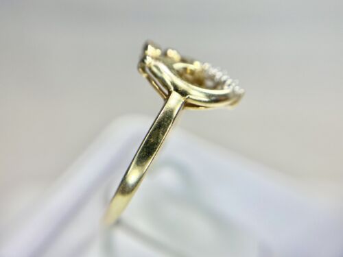 Vintage 10k Yellow Gold Natural Round Diamond Mother Child Heart Shape Ring