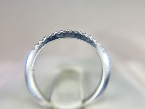 10k White Gold Natural Round Brilliant Diamond Classic Wedding Band Ring 1/5 TCW