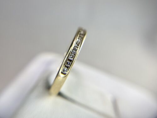 14k Yellow Gold Round Brilliant Natural Diamond Channel Set Wedding Band Ring