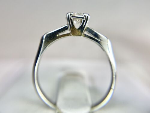 Vintage Art Deco 14k White Gold Round Old Cut Diamond Engagement Ring 1/3 TCW