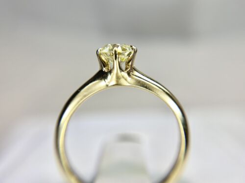 Art Deco 14k Yellow Gold Natural Old European Diamond Solitaire Engagement Ring