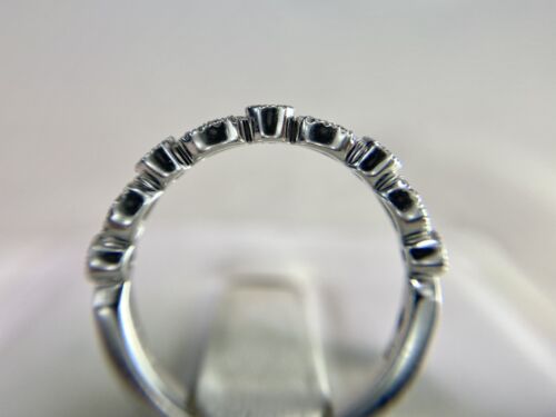 14k White Gold Natural Round Brilliant Diamond Bezel Set Infinity Band Ring