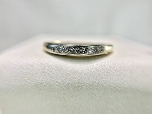 Vintage 14k Yellow Gold Natural Round Single Cut Diamond Wedding Band Ring