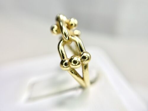 18k Yellow Gold Designer Horse Stirrup Design Handcrafted Ring