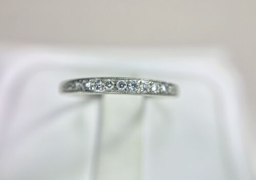 14k White Gold Natural Round Brilliant Diamond Wedding Band Ring