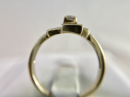 Vintage 10k Yellow Gold Natural Round Baguette Cut Diamond Retro Cocktail Ring