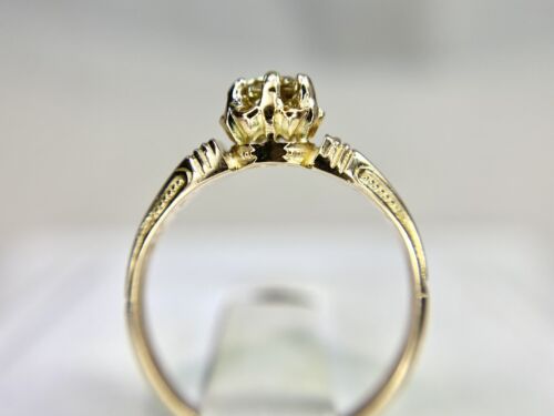 Art Deco Yellow Gold Natural Fancy Brown Color Cushion Shape Diamond Ring