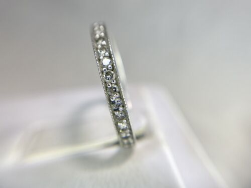 14k White Gold Natural Round Brilliant Diamond Wedding Band Stack Ring 1/3 TCW 