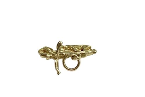 Vintage 14k Yellow Gold Handcrafted Motorcycle Small Charm Pendant