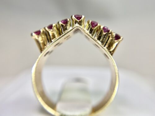 Vintage Victorian 14k Rose Gold Natural Round Red Ruby Ring