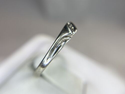 Vintage 10k White Gold Round Single Cut Diamond Three Stone Classic Band Ring