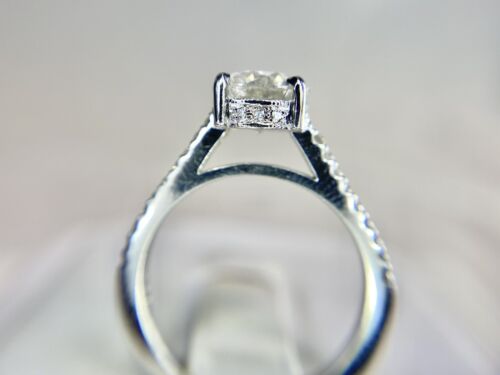 Vintage Platinum Natural Round Brilliant Diamond Pave Big Engagement Ring