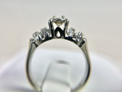 Vintage 14k White Gold Natural Round Brilliant Diamond Engagement Ring 1/3 TCW