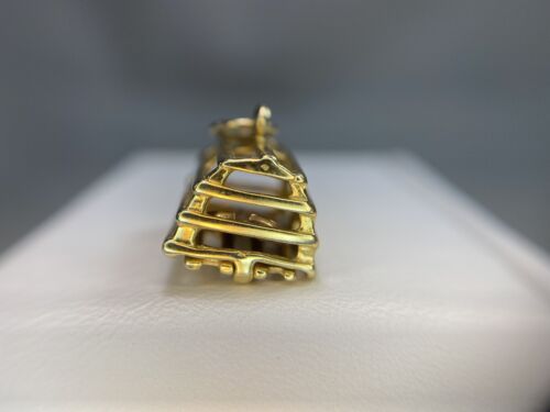 Vintage 14k Yellow Gold Lobster Trap Moving Pendant Charm Pendant