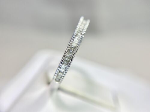 10k White Gold Natural Baguette Cut Diamond Channel Set Wedding Band Ring