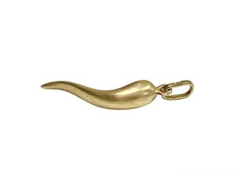 Vintage 14k Yellow Gold Italian Horn Charm Pendant 