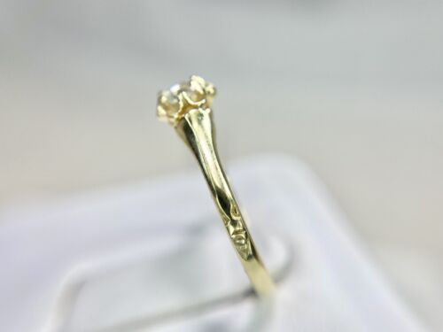 Art Deco 14k Yellow Gold Natural Old Miner Diamond Solitaire Engagement Ring