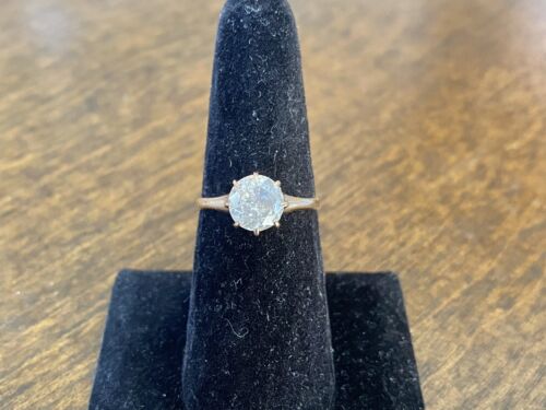 Vintage 14k Rose Gold Natural Round Salt Pepper Diamond Engagement Ring