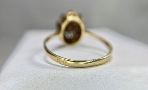 Vintage Edwardian 18k Yellow Gold Round Rhodolite Garnet Small Filigree Ring