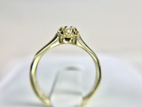 Art Deco 14k Yellow Gold Natural Old Miner Diamond Solitaire Engagement Ring