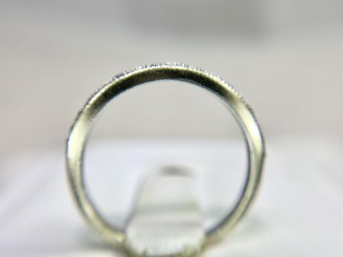 10k White Gold Designer Natural Round Diamond Small Wedding Band Stack Ring