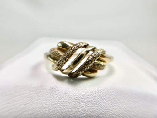 Vintage Estate 10k Yellow Gold Designer Signed Crossover Bypass Ring