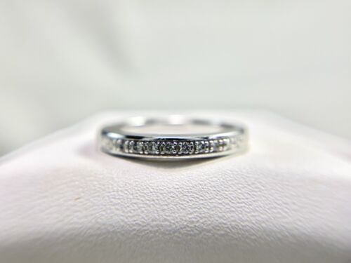 14k White Gold Natural Round Brilliant Diamond Classic Wedding Band Ring