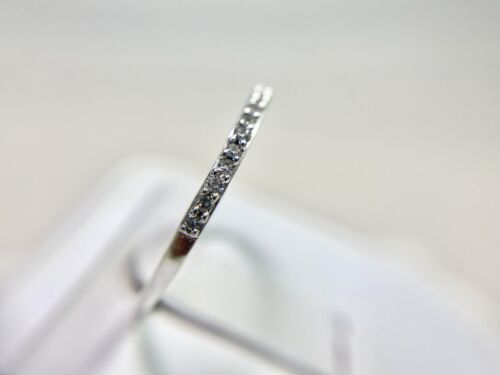 10k White Gold Designer Signed Natural Round Diamond Wedding Band Stack Ring