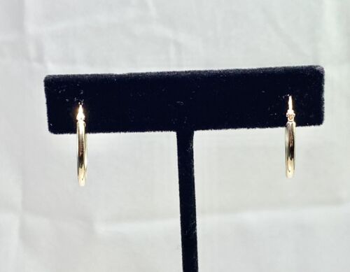 14k Yellow Gold Italy Designer Lightweight Hoop Earrings