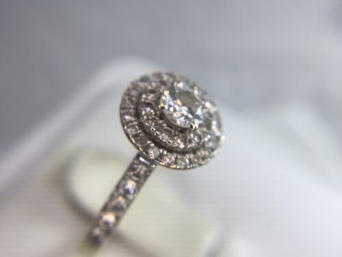 14k White Gold Round Brilliant Diamond Halo Engagement Ring