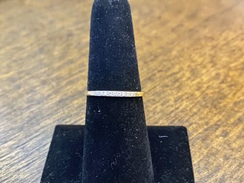 Vintage 14k Yellow Gold Natural Round Single Cut Diamond Wedding Band Ring