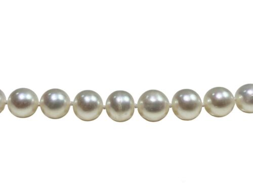 Vintage Art Deco 14k Yellow Gold Round White Cultured Pearl Bracelet