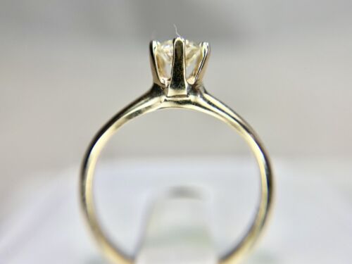 Art Deco Yellow Gold Natural Old European Diamond Buttercup Solitaire Ring