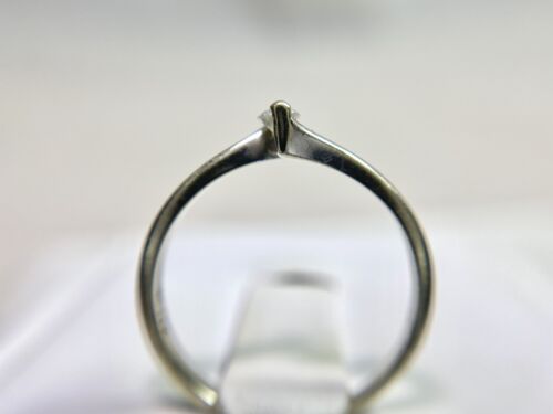 14k White Gold Designer Natural Small Round Diamond Bypass Stack Ring