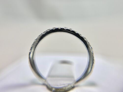 14k White Gold Natural Round Brilliant Diamond Stackable Wedding Band Ring