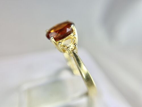 14k Yellow Gold Designer Signed Natural Oval Shape Rhodolite Garnet Citrine Ring