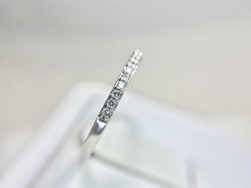 14k White Gold Natural Round Brilliant Diamond Wedding Band Stack Ring 1/4 TCW 